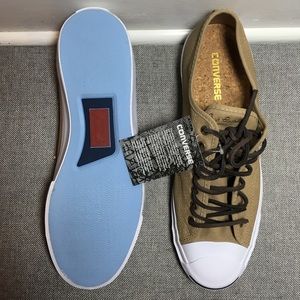Converse Jack Purcell Tan Canvas Leather Laces